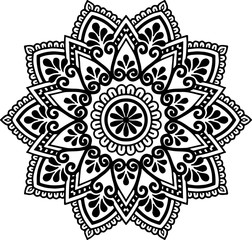 Mandala pattern black and white