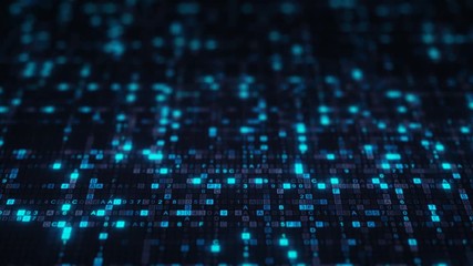 Wall Mural - blue hexadecimal digit code. futuristic big data information technology concept. seamless loop anima