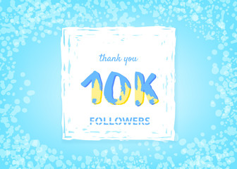 10K followers thank you post. Vector illustration.