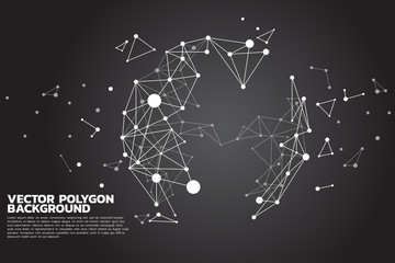 Poster - Vector polygon particle build to sphere: Concept of Futuristic, Big Data, Data transform