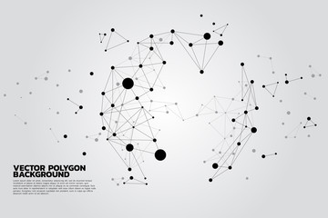 Poster - Vector polygon particle build to sphere: Concept of Futuristic, Big Data, Data transform