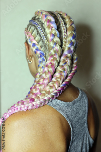 Thick Boxer Braids Blonde Braided With Pink Kanekalon Very