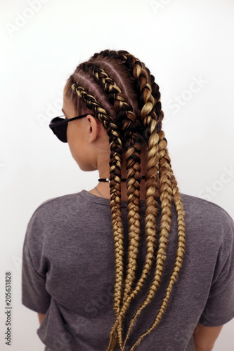 Four Braids Five Thick Plaits A Youth Hairstyle With A Kanekalon
