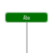Aba Town sign - place-name sign
