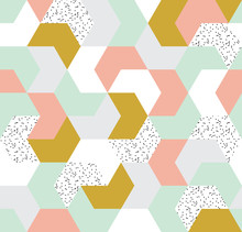 Cute Colorful Arrow Seamless Pattern. Endless Background Of Geometric Shapes. Vector Illustration. 