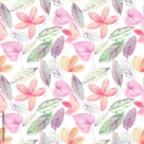 Watercolor Seamless Floral Pattern In High Resolution For Decor Background Cover Texture Textures Printing Textiles Wallpaper Books Web Design Grass Branches Stock Photo Adobe Stock