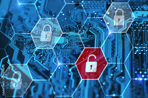 Fotografering Internet piracy and cybersecurity concept