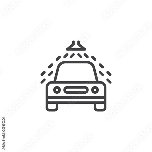 Car Wash Outline Icon Linear Style Sign For Mobile Concept And Web Design Car Washing Service Simple Line Vector Icon Symbol Logo Illustration Pixel Perfect Vector Graphics Buy This Stock Vector