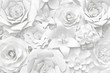 Leinwandbild Motiv White paper flower wall, floral background, wedding card, greeting card template