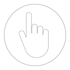 Canvas Print - Click finger icon. Push button. Outline. Vector.