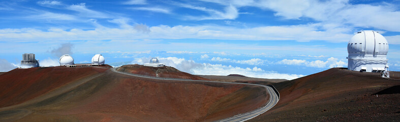 mauna kea observatories. 4,200 meter high summit of mauna kea, the world's largest observatory for o
