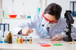 Lab assistant in drug synthesis concept