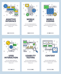 Canvas Print - vector line art web and mobile app template set