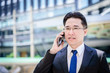 © Joeahead - The asian businessman has working on mobile with happy.