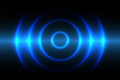 © titima157 - Sound waves oscillating dark blue light, Abstract technology background. Vector.