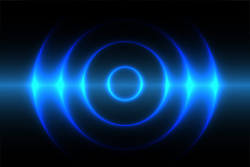 sound waves oscillating dark blue light, abstract technology background. vector.