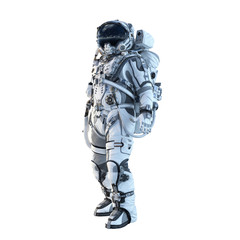 astronaut on white. mixed media