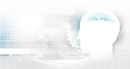 Leinwandbilder - Artificial intelligence and with circuit brain on Abstract technology futuristic concept background