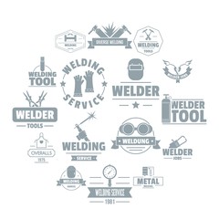 Wall Mural - Welding logo icons set. Simple illustration of 16 welding logo vector icons for web