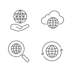 Poster - Worldwide linear icons set