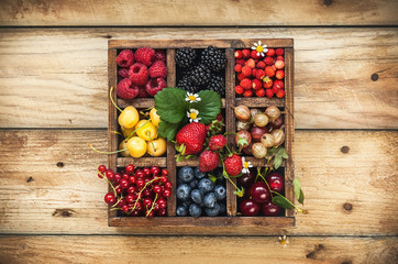 Poster - Assorted berries in box.