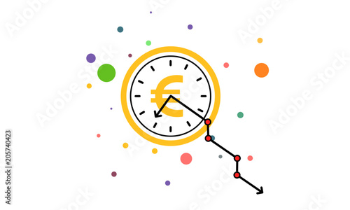 Clock Hand Line Graph Going Down Falling Decreasing Clock Hand Line Graph Going Down Falling Decreasing