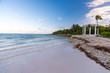 Beach and wedding chapel at riviera maya near Cancun and Tulum in Mexico on a sunny afternoon