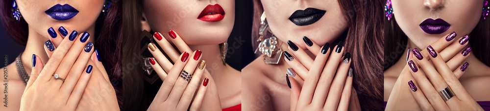 Fényképezés Beauty fashion model with different make-up and nail design wearing jewelry