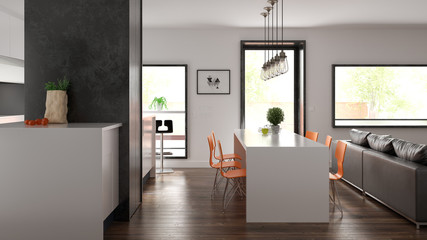 Poster - Scandinavian style interior design 3D rendering