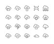 Line Computer Cloud Icons