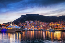 Principality Of Monaco Evening Skyline