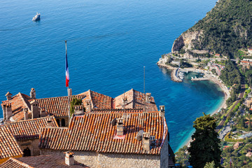 Canvas Print - Eze Village and The Sea in France