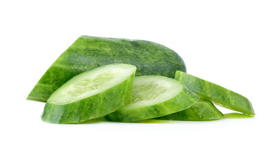 Green cucumber isolated on a white background