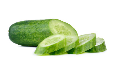 Green cucumber isolated on a white background