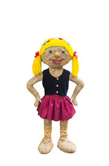 straw lithuanian doll isolated