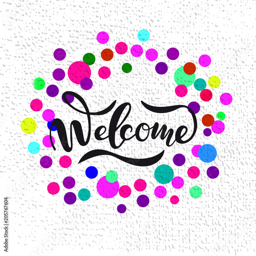 Fotomural Vector illustration of Welcome with the inscription for packing