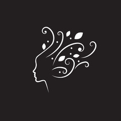 Wall Mural - Female profile with curls