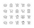 Simple Set of Shopping Cart Related Vector Line Icons. Contains such Icons as Express Checkout, Mobile Shop, Add, Refresh and more. Editable Stroke. 48x48 Pixel Perfect.
