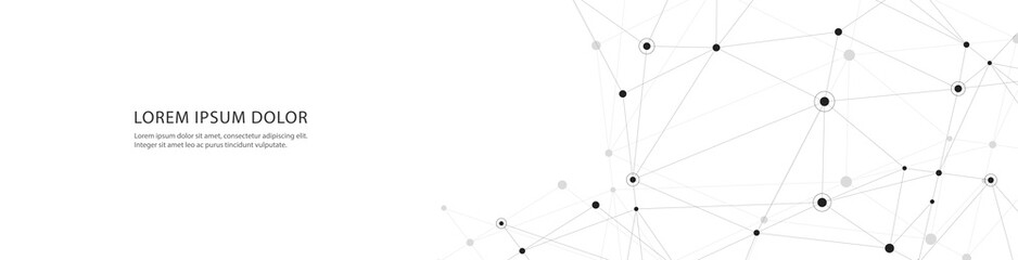 Vector banner design, network connection with lines and dots
