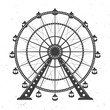 Ferris wheel vector monochrome illustration