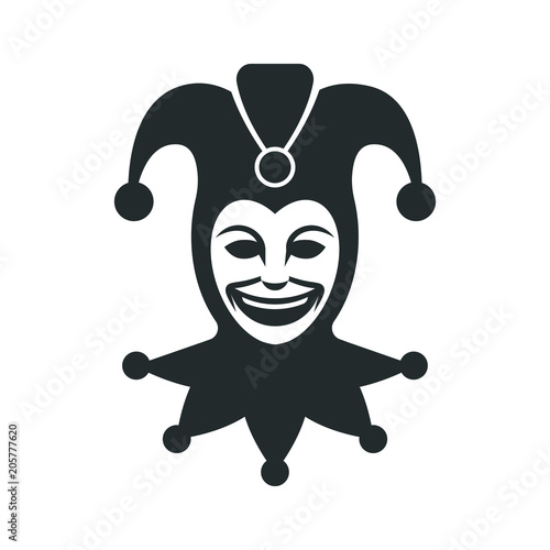Joker head. Jester icon. Buffoon logo Wallpaper Mural