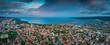 Varna, Bulgaria aerial drone view. Beautiful panorama of seascape and sea garden
