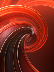 Leinwandbilder - Colored twisted shape. Computer generated abstract geometric 3D render illustration