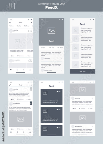 Wireframe Kit For Mobile Phone Mobile App Ui Design Feed Photos Public And News Screens Stock Vector Adobe Stock Wireframe Kit For Mobile Phone Mobile App Ui Design Feed Photos Public And News Screens Stock Vector Adobe Stock