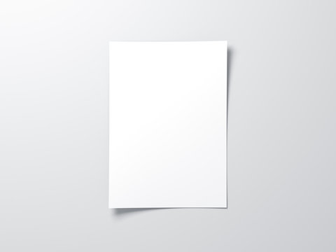white vertical paper sheet mockup, letter or invitation