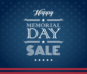 Wall Mural - Memorial Day Sale American blue banner background vector