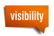visibility orange 3d speech bubble