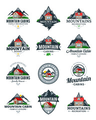 Vector mountain recreation and cabin rentals logo