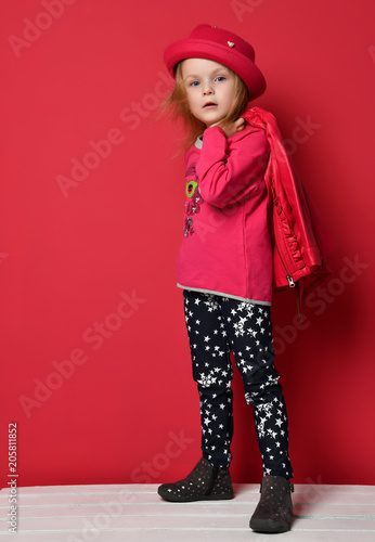 baby red leather jacket