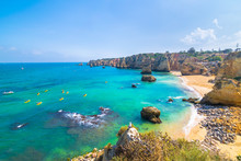 Wonderful View Of Dona Ana Beach In Lagos Algarve Portugal